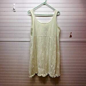 Fresh Produce Cotton Sleeveless Empire Dress w/Ruffle Hem Size L